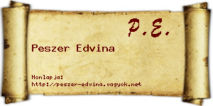 Peszer Edvina névjegykártya